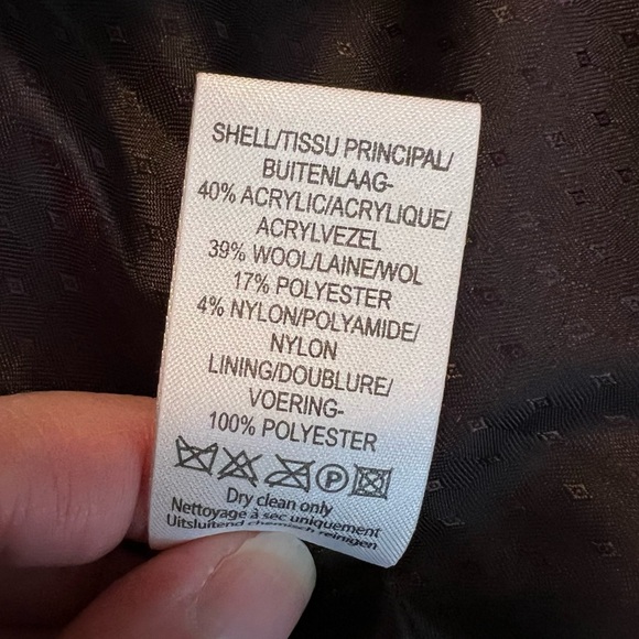 Neu Look Plaid Wool Blend Pea Coat Size 10 UK Size 38 EU Italian Fabric - Picture 11 of 15